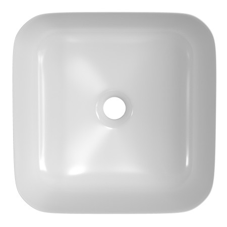 AJAX104931 Ajax Hainton Matt White 400mm Square Ceramic Countertop Basin Top View