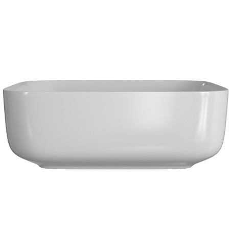 AJAX104931 Ajax Hainton Matt White 400mm Square Ceramic Countertop Basin Side View