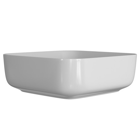 AJAX104931 Ajax Hainton Matt White 400mm Square Ceramic Countertop Basin Front View