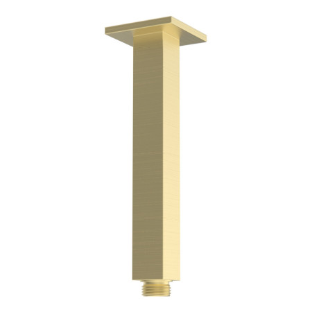 Ajax Hedon Brushed Brass Square 180mm Ceiling Mounted Shower Arm