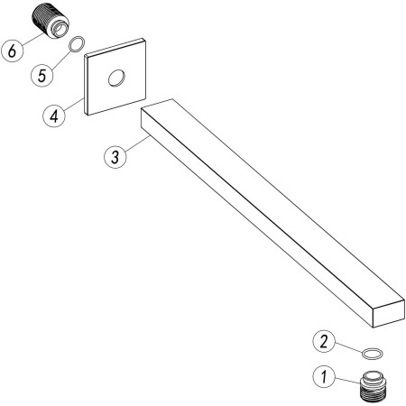 AJAX111571 Ajax Hedon Brushed Bronze Square 350mm Wall Mounted Shower Arm Parts Diagram