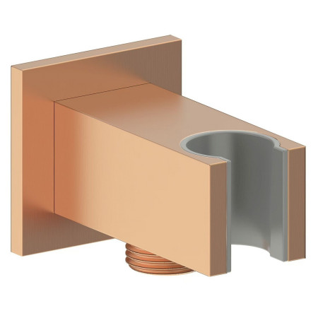 Ajax Hedon Brushed Bronze Square Handset Wall Bracket with Outlet