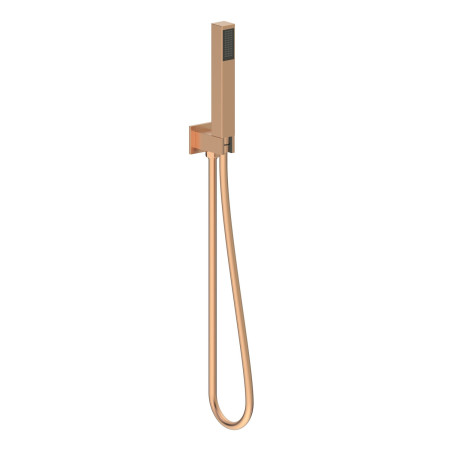 AJAX116268 Ajax Hedon Brushed Bronze Thermostatic Shower Valve with Fixed Head and Handset Wall Outlet and Hose Design
