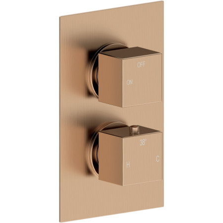 Ajax Hedon Brushed Bronze Thermostatic Single Outlet Twin Concealed Shower Valve