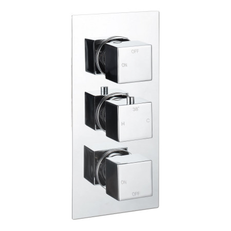 AJAX111599 Ajax Hedon Chrome Square Concealed Two Outlet Shower Set Recessed Valve