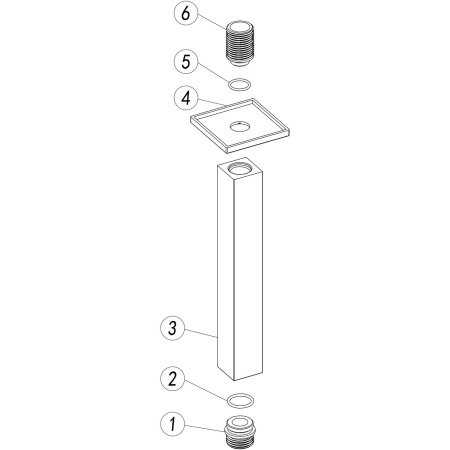 AJAX111567 Ajax Hedon Brushed Brass Square 180mm Ceiling Mounted Shower Arm Parts Diagram