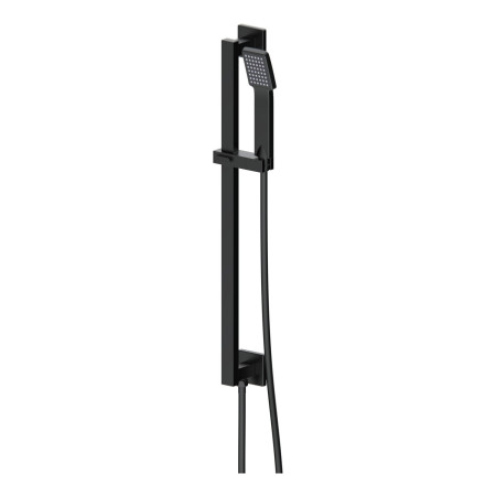AJAX111596 Ajax Hedon Matt Black Square Concealed Shower Valve with Riser Kit Slider Kit Close Up