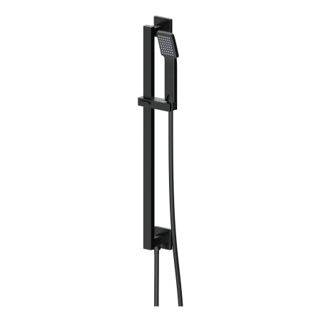 AJAX116263 Ajax Hedon Matt Black Square Concealed Two Outlet Shower Set Adjustable Riser Kit
