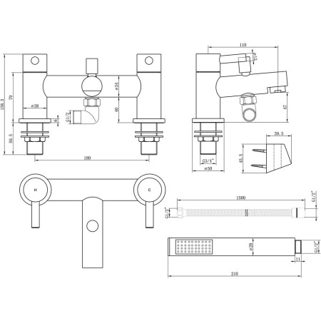 AJAX105771 Ajax Humber Chrome Bath Shower Mixer (3)