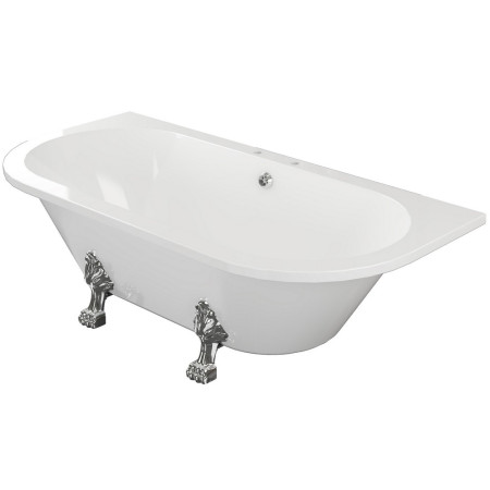 AJAX102813 Ajax Hykeham 1700 x 800mm Back to Wall Freestanding Bath Side View
