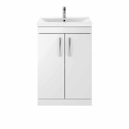 Ajax Idon 600mm Two Door Vanity Unit in Gloss White with Basin