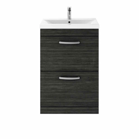 Ajax Idon 600mm Two Drawer Vanity Unit in Black with Basin