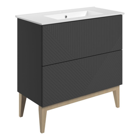 Ajax Irby Matt Graphite Grey 815mm Floor Standing Vanity Unit with Basin