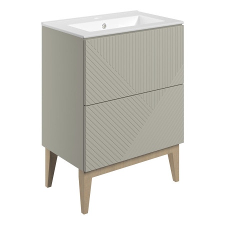 Ajax Irby Matt Oat 615mm Floor Standing Vanity Unit with Basin