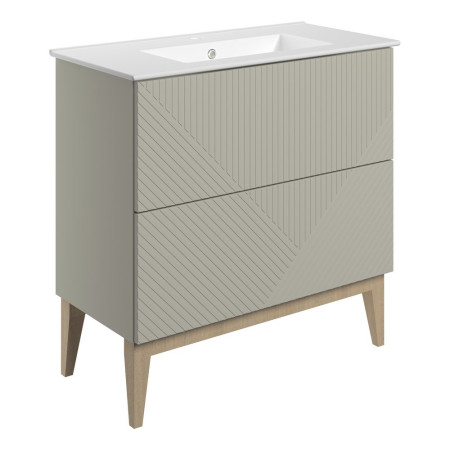 Ajax Irby Matt Oat 815mm Floor Standing Vanity Unit with Basin