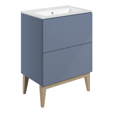 Ajax Irby Matt Smoke Blue 615mm Floor Standing Vanity Unit with Basin
