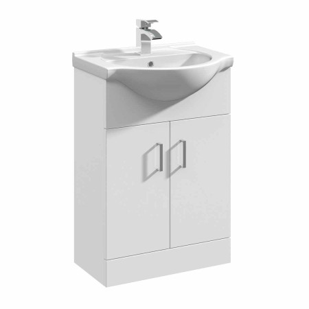 Ajax Kass 550mm Basin Unit In Gloss White with Basin