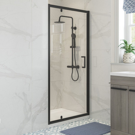 Ajax Keah 6mm Black 700mm Pivot Shower Door