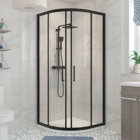 Ajax Keah 6mm Black 900mm Two Door Quadrant Shower Enclosure