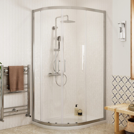 AJAX116213 Ajax Keah 6mm Chrome 1200 x 800mm Easy Fit Two Door Offset Quadrant Shower Enclosure Lifestyle