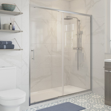Ajax Keah 6mm Chrome 1700mm Sliding Shower Door
