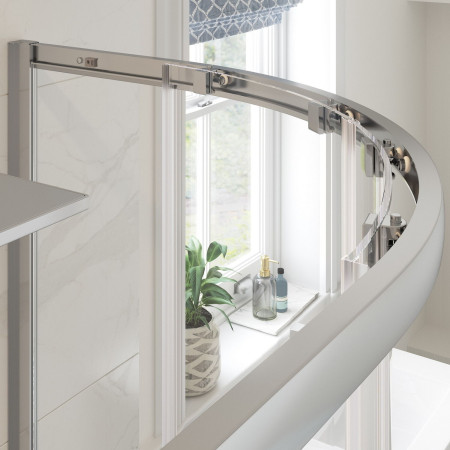 AJAX111417 Ajax Keah 6mm Chrome 800mm Easy Fit Quadrant Shower Enclosure and Tray Roller Mechanism