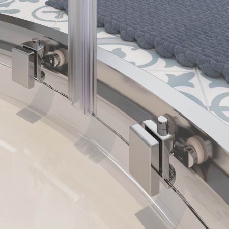AJAX111418 Ajax Keah 6mm Chrome 900mm Easy Fit Quadrant Shower Enclosure and Tray Quick Release Rollers