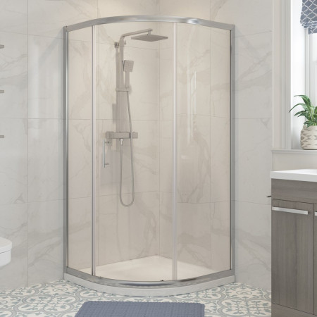 Ajax Keah 6mm Chrome 900mm One Door Quadrant Shower Enclosure