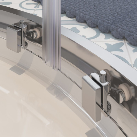 AJAX101428 Ajax Keah 6mm Chrome Two Door Quadrant Shower Enclosure Rollers