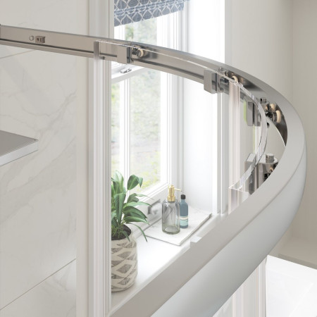 AJAX101427 Ajax Keah 6mm Chrome Two Door Quadrant Shower Enclosure Top View
