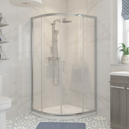 Ajax Keah 6mm Chrome 900mm Two Door Quadrant Shower Enclosure