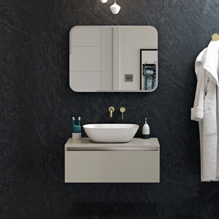 AJAX100513 Ajax Keelby White Resin Countertop Basin Lifestyle