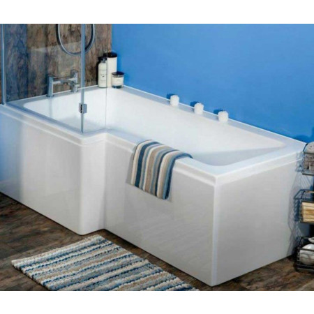 Ajax L Shaped 1500mm Shower Bath with Screen and Bath Panel Left Hand