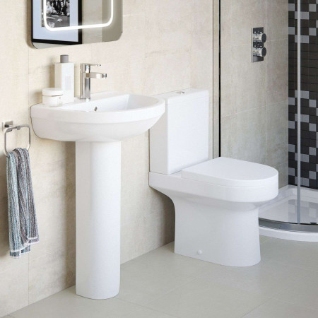 AJAX117072 Ajax Limber Rimless Close Coupled Open Back WC with Seat Lifestyle