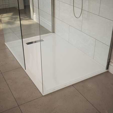AJAX106229 Ajax Linear 1000 x 800mm Rectangular Shower Tray Closeup