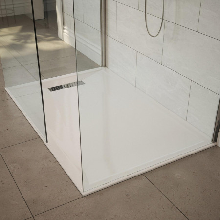 AJAX116217 Ajax Linear 1000 x 900mm Rectangular Shower Tray Lifestyle
