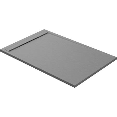 AJAX111449 Ajax Linear Slate 1000 x 800mm Rectangular Shower Tray in Grey Surface Close Up