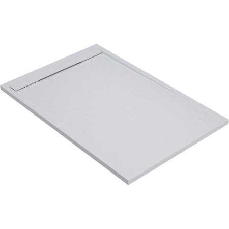 AJAX111444 Ajax Linear Slate 1200 x 800mm Rectangular Shower Tray in White Surface Close Up