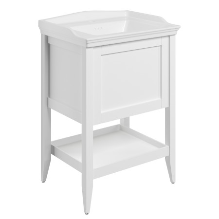 AJAX116034 Ajax Linwood 650mm Floor Standing Matt White Vanity Unit with Basin