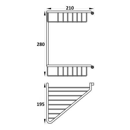 AJAX101697 Ajax Linwood Chrome Two Tier Corner Shower Basket (3)