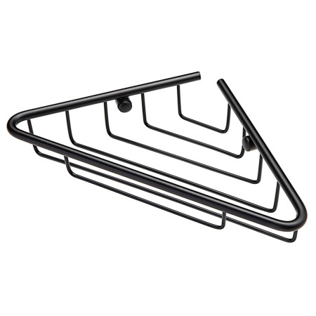 Ajax Linwood Matt Black Single Tier Corner Shower Basket