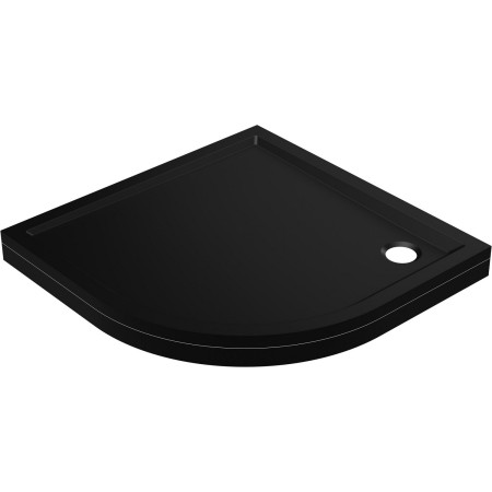 AJAX111432 Ajax Low Profile 800mm Matt Black Quadrant Shower Tray with a Riser Kit