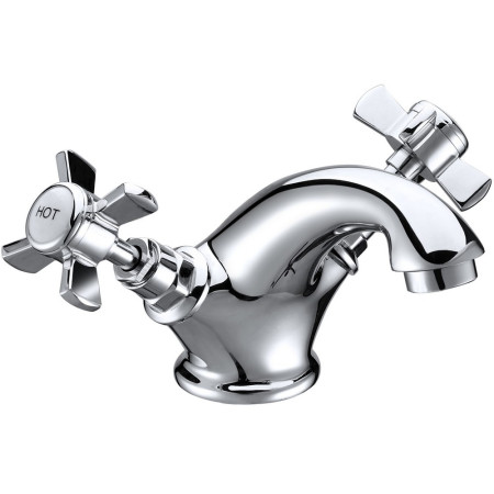 Ajax Lud Chrome Traditional Basin Mixer with Waste
