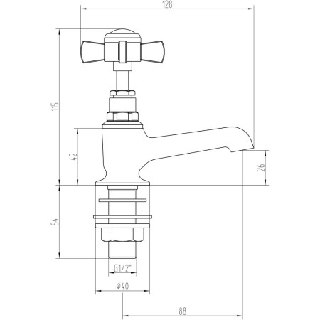 AJAX105731 Ajax Lud Chrome Traditional Basin Pillar Taps (3)