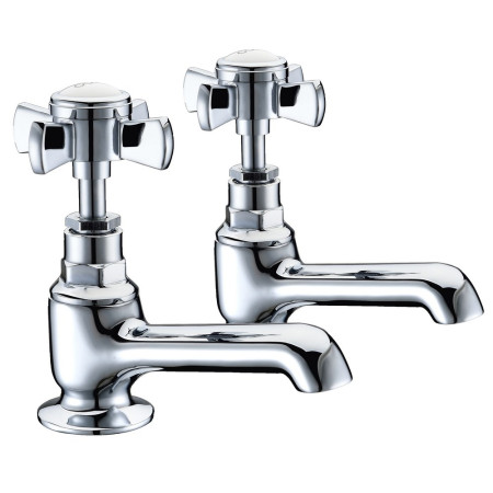 Ajax Lud Chrome Traditional Bath Pillar Taps