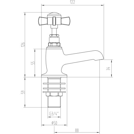 AJAX105733 Ajax Lud Chrome Traditional Bath Pillar Taps (3)