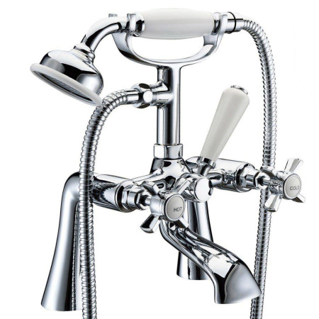 Ajax Lud Chrome Traditional Bath Shower Mixer