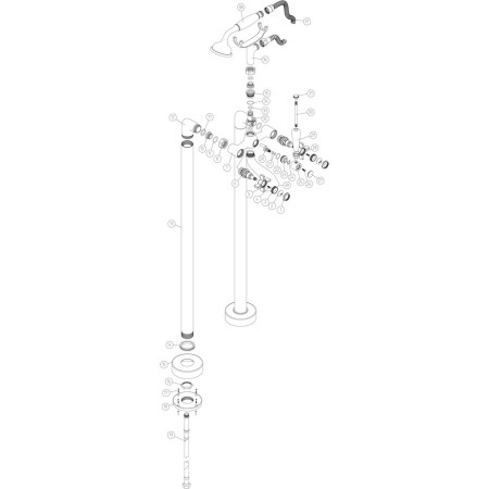 AJAX105734 Ajax Lud Chrome Traditional Floor Standing Bath Shower Mixer (2)