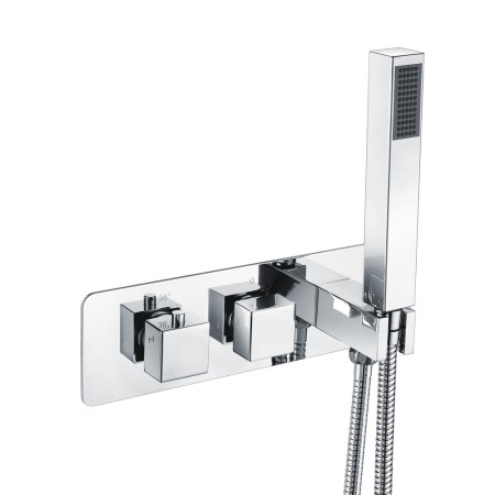 Ajax Ludford Chrome Thermostatic Two Outlet Shower Valve with Handset