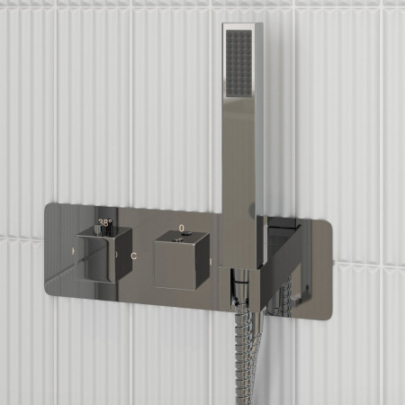 AJAX105848 Ajax Ludford Chrome Thermostatic Two Outlet Shower Valve with Handset (2)